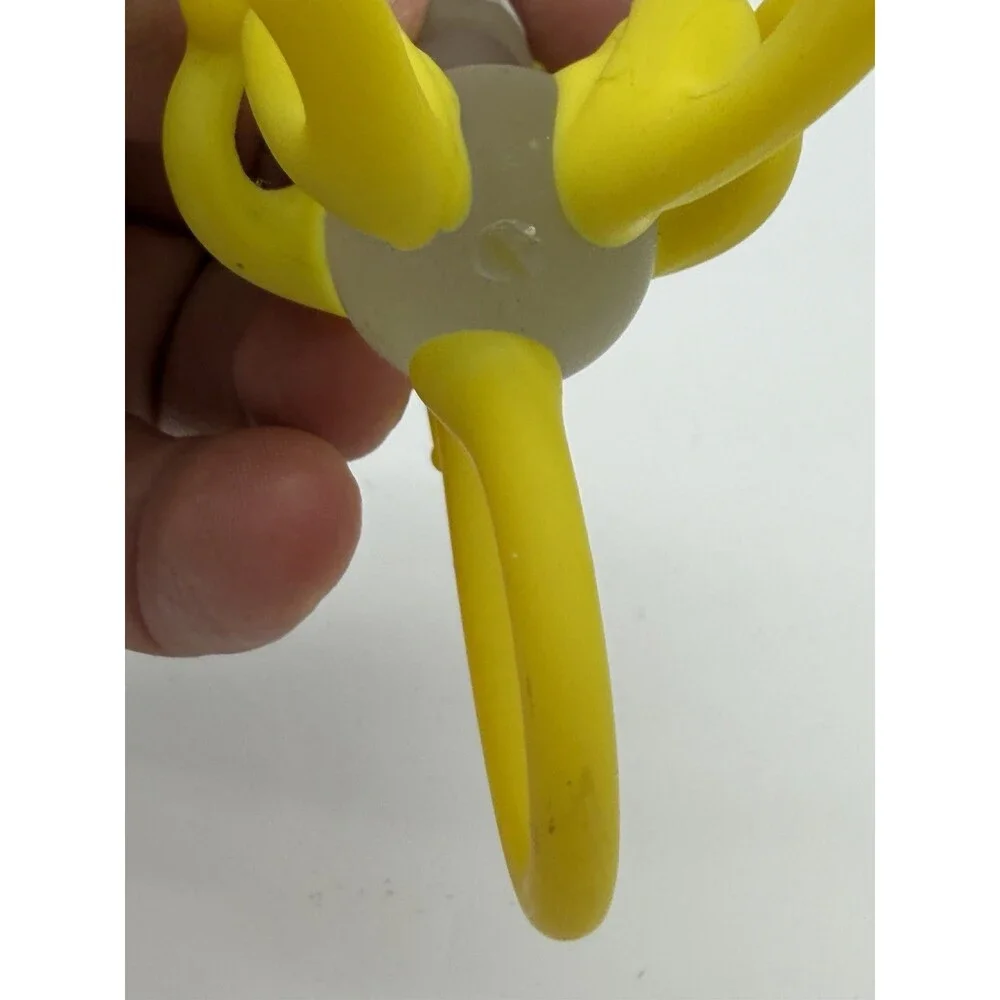 Vintage Hand Blown Art Glass Monkey Yellow White Frosted Figurine 2.5”H